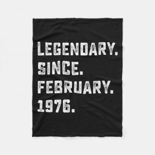 50th Birthday Gift Legendary Since February 1976 5 Fleece Blanket