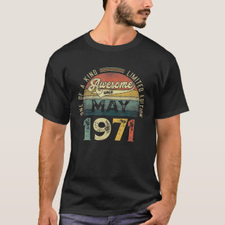 50Th Birthday Gift Retro May 1971 50 Yrs Old 50Th T-Shirt