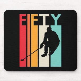 50th Birthday Gift Vintage Hockey  50 Year Old Bir Mouse Mat