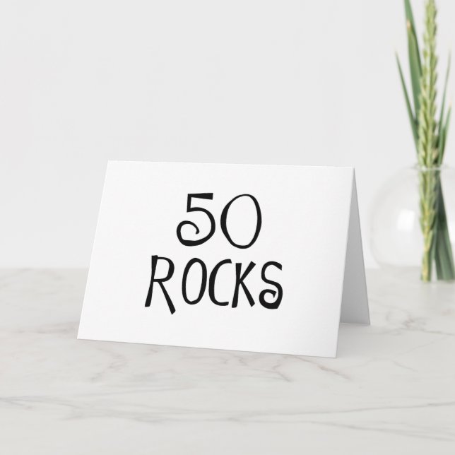 50th birthday gifts, 50 ROCKS Card (Front)