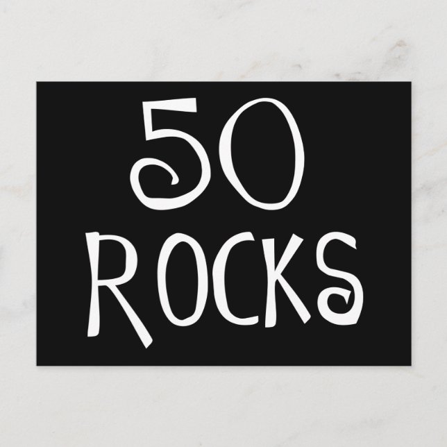 50th birthday gifts, 50 ROCKS Postcard (Front)