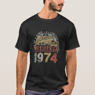 50th Birthday Gifts Awesome Since January 1974 50 T-Shirt