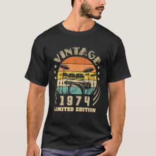 50th Birthday Gifts Drums Drummer Retro 1974 T-Shirt