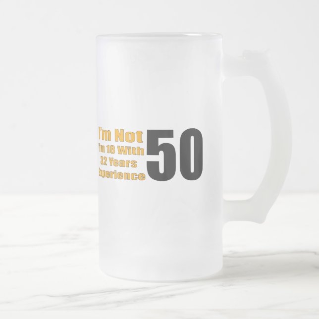 50th Birthday Gifts Frosted Glass Beer Mug (Right)