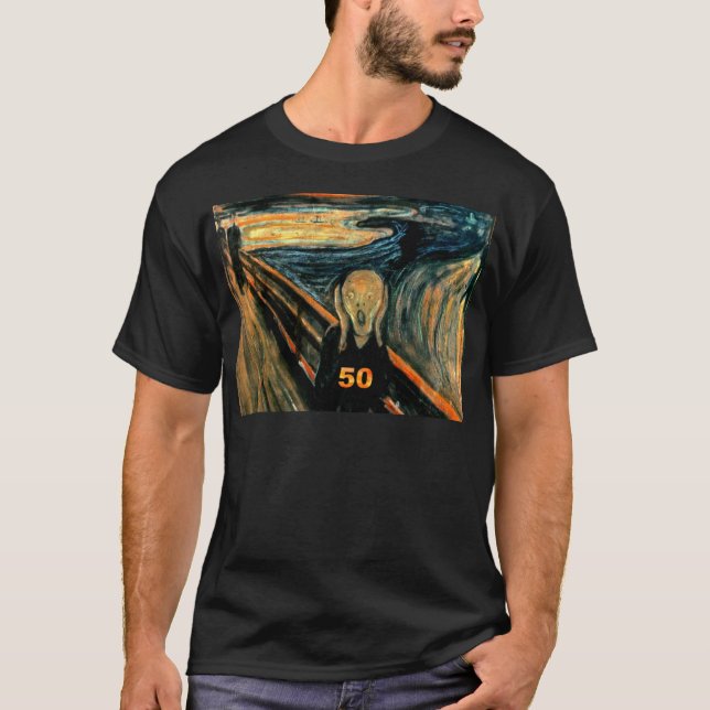 50th Birthday Gifts, The Scream 50! T-Shirt (Front)