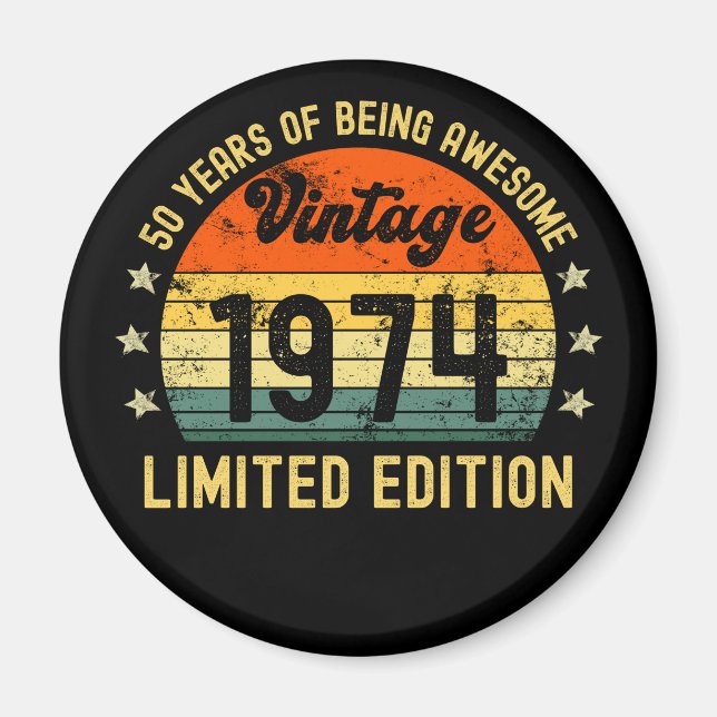 50th birthday gifts vintage 1972 limited edition magnet (Front)