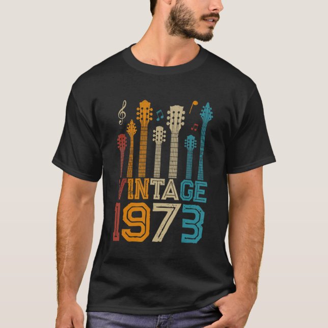 50th Birthday Gifts Vintage 1973 Tee Guitarist Gui (Front)