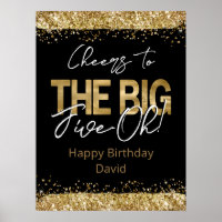 50th Birthday Gold and Black Big Five-Oh