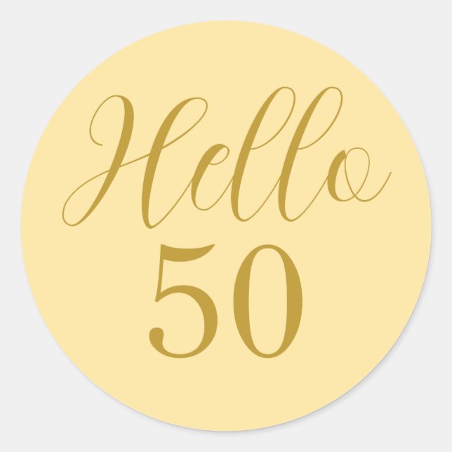 50th Birthday Gold Birthday Classic Round Sticker (Front)
