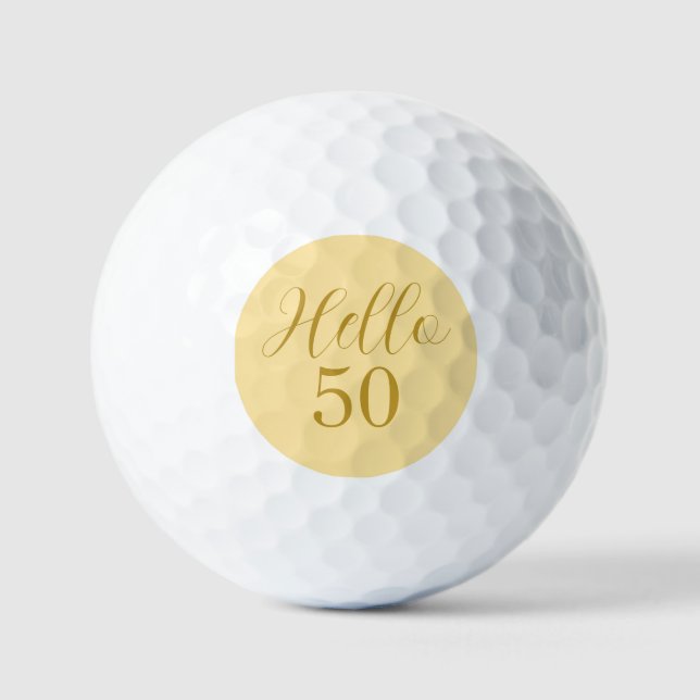 50th Birthday Gold Birthday Golf Balls (Front)