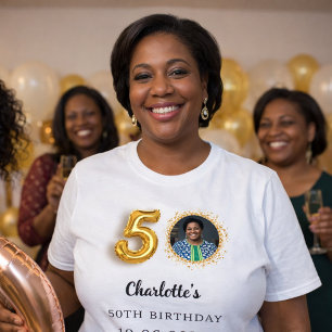50th birthday gold photo T-Shirt