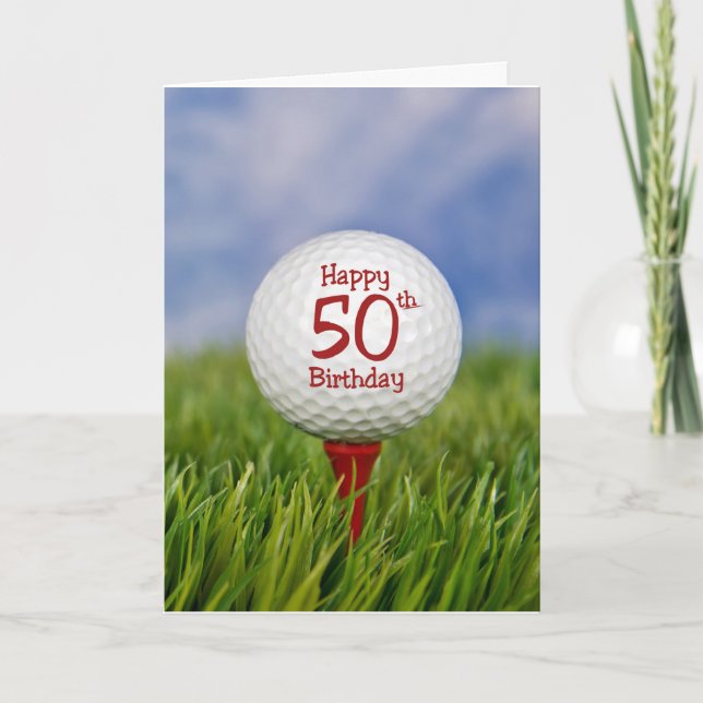 50th Birthday Golf Ball Card (Front)