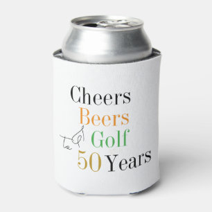 50th Birthday Golf Cheers Beers Party Minimal Can Cooler