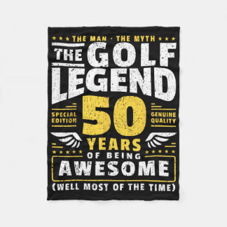 50th Birthday Golf Player 50 Years Old Golfer  Fleece Blanket