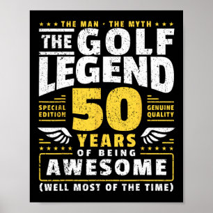 50th Birthday Golf Player 50 Years Old Golfer Poster