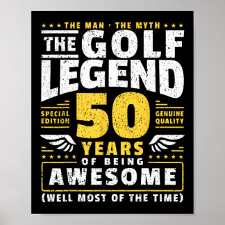 50th Birthday Golf Player 50 Years Old Golfer  Poster