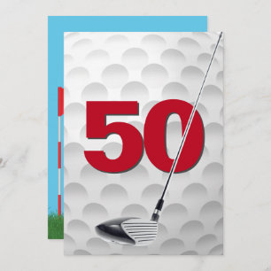 50th Birthday Golf Theme Party Invitation