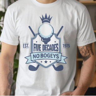 50th Birthday Golf Themed No Bogeys T-Shirt