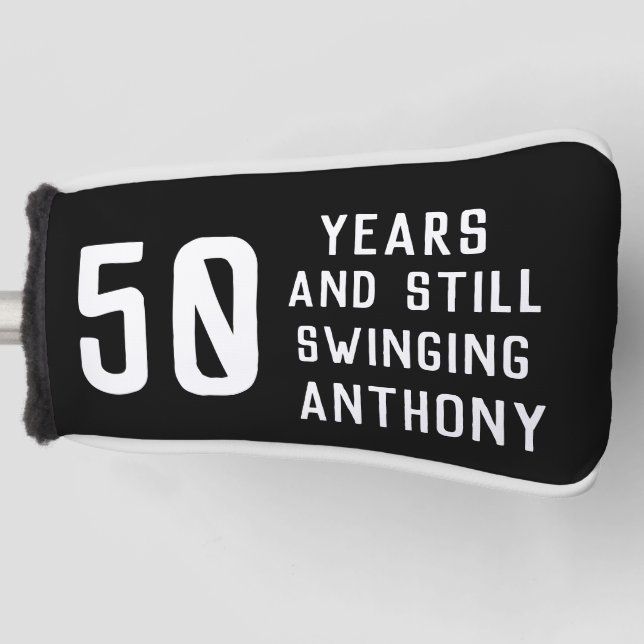 50th Birthday Golfer Fifty Dad Golfer Golf Golf Head Cover (Front)