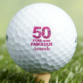 50th Birthday Golfer Gift, FORE-ever 50 & Fabulous Golf Balls