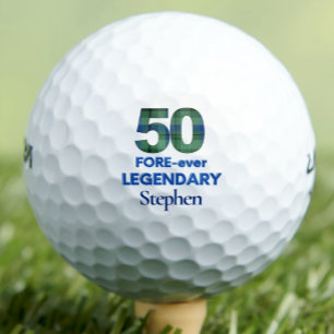 50th Birthday Golfer Gift, FORE-ever Legendary 50 Golf Balls