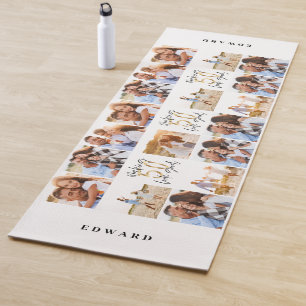 50th birthday good gold black photo collage chic yoga mat
