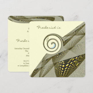 50th Birthday Green & Yellow Design Invitation