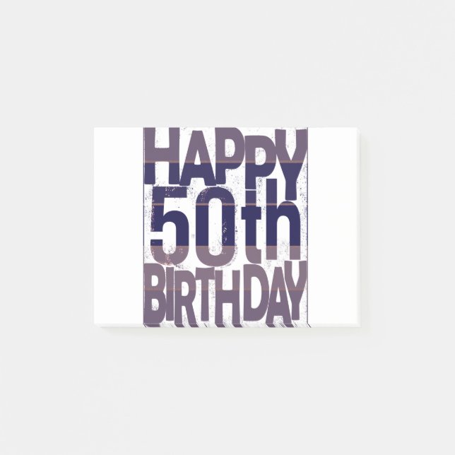 50th birthday_grunge effects post-it notes (Front)