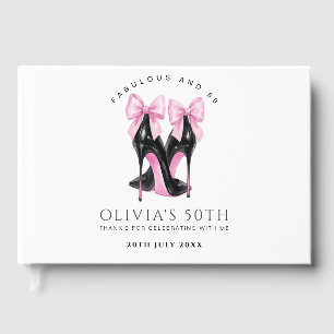 50th Birthday Guest Book, Modern 50 and Fabulous Guest Book