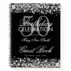 50th Birthday Guestbook Party Sparkles Silver