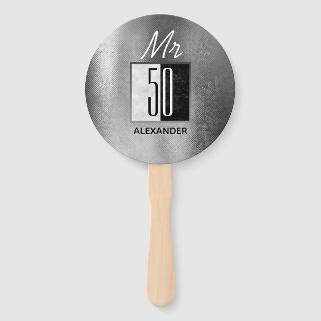 50th Birthday Hand Fan (Back)