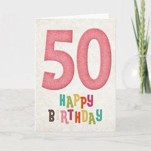 50th Birthday Happy Birthday Card Design