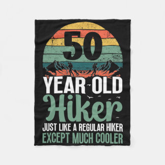 50th Birthday Hiker Mountain 50 Years Old Hiking L Fleece Blanket