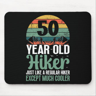 50th Birthday Hiker Mountain 50 Years Old Hiking L Mouse Mat