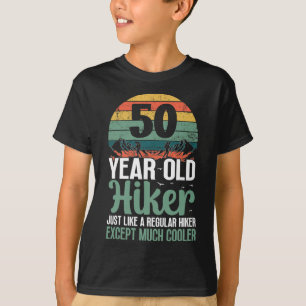 50th Birthday Hiker Mountain 50 Years Old Hiking L T-Shirt