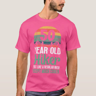 50Th Birthday Hiker Mountain 50 Years Old Hiking L T-Shirt