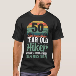 50th Birthday Hiker Mountain 50 Years Old Hiking L T-Shirt