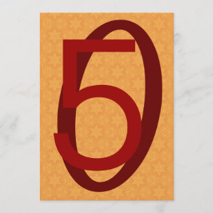 50th Birthday Huge Numbers Gold and Sienna W970 Invitation