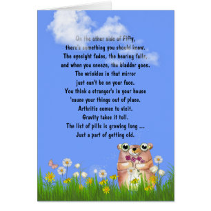 50th Birthday humour on getting older