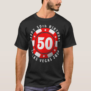 50th Birthday in Las Vegas 2020 Poker Chip Premium T-Shirt
