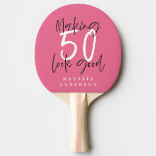 50th birthday initials personalised favour gift ping pong paddle