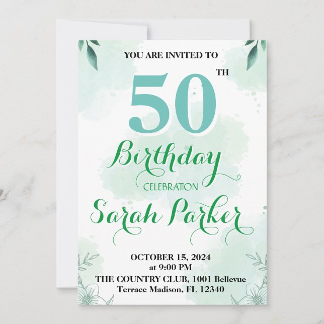 50th Birthday Invitation (Front)