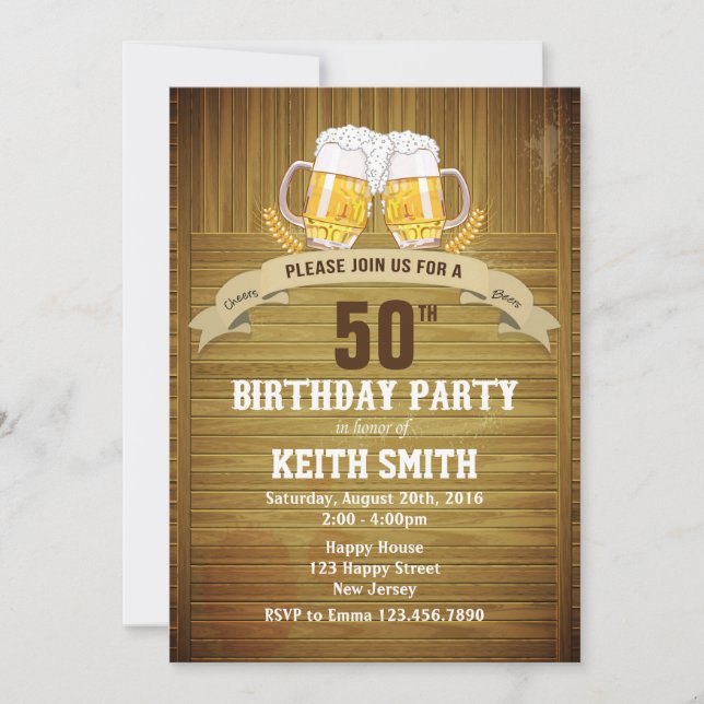 50th Birthday Invitation - Any Age (Front)