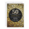 50th Birthday Invitation Black and Gold Glitter