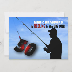 50TH Birthday Invitation - Fishing/Reeling In