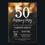50th Birthday Invitation Gold Glitter<br><div class="desc">50th Birthday Invitation with Gold String Lights with Gold Glitter Background. Gold Birthday. Adult Birthday. Men or Women Bday Invite. 13th 15th 16th 18th 20th 21st 30th 40th 50th 60th 70th 80th 90th 100th, Any age. For further customisation, please click the "Customise it" button and use our design tool to...</div>