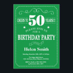 50th Birthday Invitation Green and White<br><div class="desc">50th Birthday Invitation Green and White Typography. Green and White Background. Adult Birthday. Male Men or Women Birthday. Kids Boy or Girl Lady Teen Teenage Bday Invite. 13th 15th 16th 18th 20th 21st 30th 40th 50th 60th 70th 80th 90th 100th. Any Age. For further customisation, please click the "Customise it"...</div>