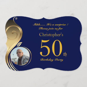 50th,Birthday Invitation Man Anyage,Photo,all shap