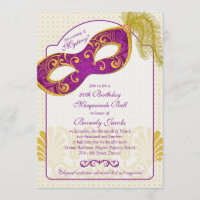 50th Birthday Invitation | Masquerade Ball