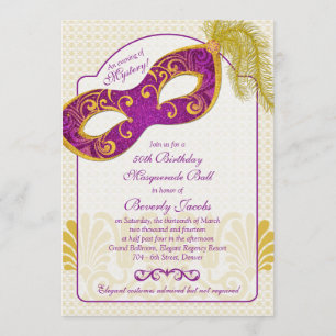 50th Birthday Invitation   Masquerade Ball